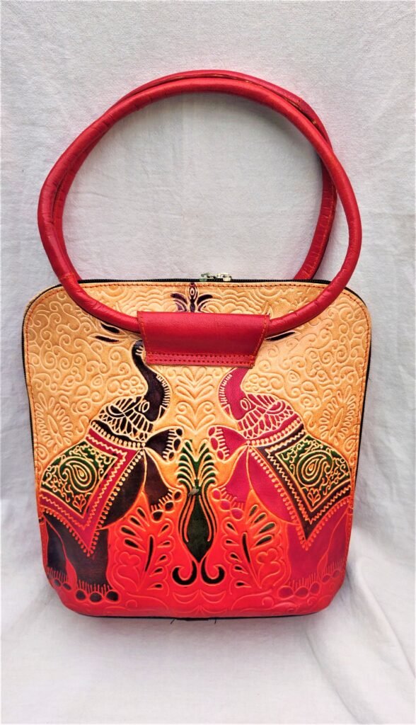 shantiniketan nags leather handbag goat leather bag